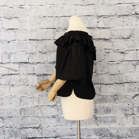 🎉🎉HP🎉🎉BCBGmaxazria Short Sleeve Shirred Top - Picture 6 of 8